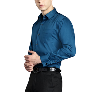 Camisa de negocios con botones de manga larga de estilo informal de invierno para hombre, sin arrugas y transpirable con función antiarrugas - Product Image 2