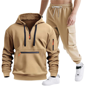 Survêtements cargo de dernière génération pour hommes, demi-zip, manches longues, vêtements de sport, vêtements d'hiver, survêtement cargo avec poche zippée - Product Image 1