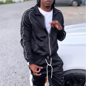 Ensemble survêtement décontracté surdimensionné personnalisé, streetwear, veste coupe-vent réfléchissante 3M, survêtement en nylon, veste et pantalon de jogging pour homme - Product Image 2