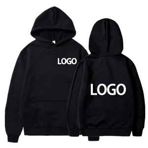Sudadera con capucha de lana de algodón 100% bordada personalizable de moda de verano para hombres y mujeres sudadera sólida de manga larga XL de alta calidad - Product Image 1