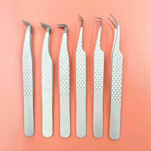 Pinzas para pestañas, pinzas de etiqueta privada, aplicador de pestañas con tijeras rosas para bebés, pinzas rosas para pestañas - Product Image 6