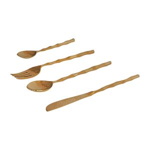 Wholesale Luxury Golden Stainless Steel Cutlery Set Ceramic Handle American Style Western Home Kitchen Supplies Comes Gift Box - Product Image 5