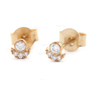 Última colección Pendientes de diamantes de oro de 14K Piedra preciosa natural de hermoso diseño Disponible Precio al por mayor 10K/18K Producible - Product Image 3