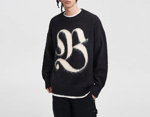 เสื้อสเวตเตอร์แบบสวมหัวของผู้ชายผ้าขนสัตว์100% ทอลายปักแจ็คการ์ดดีไซน์ตามสั่ง2025รับความนิยม - Product Image 3