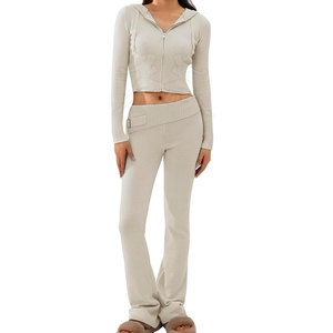 Top corto elegante con cremallera, chándal, ropa informal, Top corto con cremallera MOQ bajo, chándal para un estilo de vida activo diario - Product Image 1