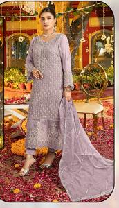 Nouvel Organza Pakistanais Avec Costume De Travail Manuel Avec Stanton Pent Avec Organza Dupatta pour la vente en ligne - Product Image 4