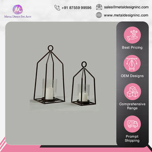 Hermoso diseño atractivo Marrón Color antiguo Decoración para el hogar Hierro Hecho Metal Linterna al aire libre Juego de 2 disponibles con logotipo personalizado - Product Image 2