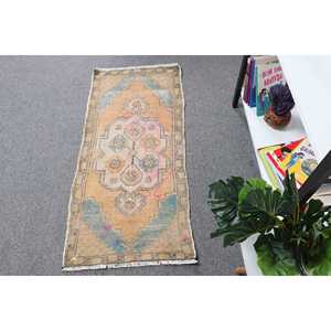 พรมขนาด 1.6x3.4 ฟุต, พรมตุรกี, พรมลายสัตว์สีน้ำเงินวินเทจทำจากขนสัตว์ - Product Image 4