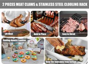 Lar acier inoxydable rôtissoire V Rack support de refroidissement support de poulet pour le déchiquetage de griffes de viande-pour rôtir la dinde bière peut plus! - Product Image 4