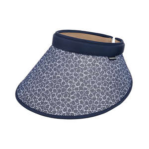 THERBEAKS Sun Visor <b>Navy</b> Blue Patterned Wide Brim Women's Outdoor <b>Hat</b> - Product Image 1