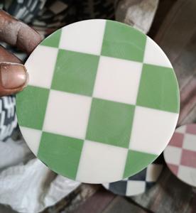 3PCS Heart Shaped Marble <b>Coasters</b> With <b>Gold</b> or Silver Natural Wood <b>and</b> Marble Mango <b>coaster</b> Made in India - Product Image 5