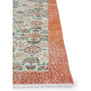 พรมขนสัตว์ถักมือสไตล์วินเทจ สีเบจ-น้ำตาล ลายเรขาคณิตนามธรรม สำหรับบ้าน ห้องนั่งเล่น ทางเดิน รูปทรงสี่เหลี่ยมผืนผ้า รุ่น Pae-3227 - Product Image 4