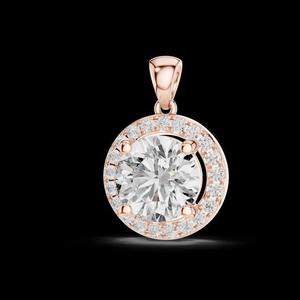 925 Plata nuevo diseño redondo Halo Moissanite diamante solitario Iced Out collar oro clásico elegante estilo de lujo para Mujeres Hombres - Product Image 2