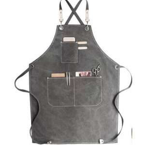 Tablier de barbecue de restaurant de cuisine unisexe de couleur personnalisée Tablier en toile de coiffeur en jean pour salon - Product Image 1