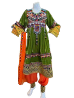 Antique Afghani Vintage Femmes Robe Ensemble Fantaisie Vêtements De Mariage Avec Broderie Fait À La Main Sur Elle Unique Confortable Robes Afghanes