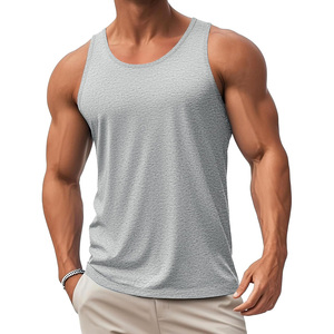 Camiseta sin mangas para hombre, ajustada, ligera, transpirable, de tela suave, para entrenamiento físico, correr, ropa deportiva, uso diario - Product Image 1