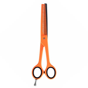 Tijeras de adelgazamiento de cabello de acero alemán Tijeras de corte inteligente Tijeras de adelgazamiento de acero al carbono de color naranja - Product Image 6