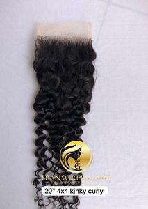 Extension de cheveux humains 100% naturels, vierges, en vison cambodgien et cheveux indiens Temple, 20 pouces, bouclés crépus, avec closure en dentelle transparente 4x4, pour la vente en gros à l'exportation - Product Image 3