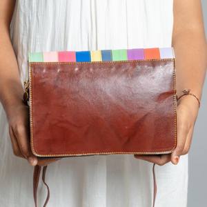 Nouveau sac à bandoulière coloré en cuir véritable recyclé Multi élégant occidental sac à bandoulière de haute qualité sac à bandoulière coloré femmes sacs à bandoulière latéraux - Product Image 4