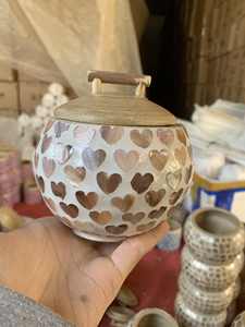 Pot en bambou naturel et nacre, emballage de luxe, conteneur pour bougies, présentoir à bijoux et décoration intérieure en provenance du Vietnam - Product Image 6