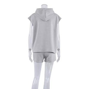 2021 tenue d'été pour femmes sweats à capuche respirants et short de survêtement ensemble survêtements pour femmes - Product Image 3