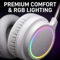 Casque de jeu sans fil supra-auriculaire avec éclairage RGB, son stéréo et microphone, faible latence pour PC, ordinateur et mobile