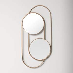 Espejo de pared de metal de diseño moderno de lujo para decoración de paredes de baño y salón a precio de exportación desde India - Product Image 5