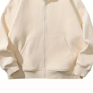 Sudaderas con capucha lisas para hombre de talla grande con cremallera y hombro caído Color sólido Sudadera con capucha de secado rápido para hombre adulto con diseño y tamaño personalizados - Product Image 4