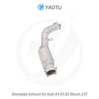 Downpipe Stainless Steel High-Flow YT yang Dapat Disesuaikan dengan Insulasi Panas & Konverter Katalitik 3-Arah untuk Audi A4 A5 Q5 & Macan 2.0T