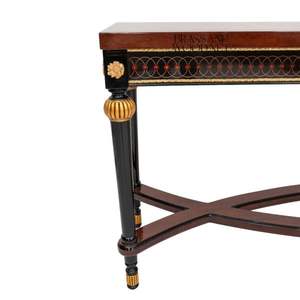 Mesa Consola Clásica de Lujo, Rectangular Larga, Madera Artesanal con Detalles Dorados, Diseño Elegante de Estilo Francés - Product Image 5