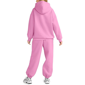 Trajes de sudor personalizables de alta calidad para mujer, acogedor, relajado, de algodón, poliéster, tejido, longitud corta, estilo informal, temática de otoño - Product Image 3