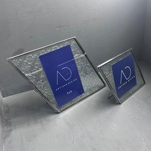 <b>Picture</b> <b>frame</b> set of 2 table top photo <b>frame</b> decorative steel and <b>glass</b> with silver finish - Product Image 5