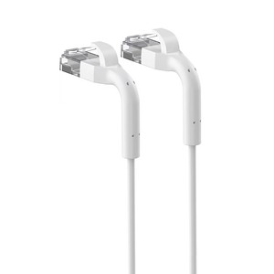 Extralink Cat.6A U/FTP LAN <b>Patch</b> Cord 5m 1Gbps White, Copper Network <b>Cable</b>, Angled Connector - Product Image 1