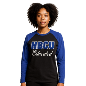 Camiseta de Manga Larga Raglán Zeta Negra, Estilo Universitario HBCU, Algodón Chenilla, Hermandad Griega Zeta Phi Beta, Camiseta Moderna - Product Image 1