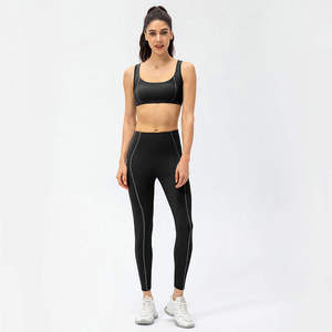 Conjunto de Yoga para Mujer de Color Sólido, Top Deportivo con Leggings Transpirables, Ropa Deportiva para Gimnasio y Ejercicio - Product Image 2
