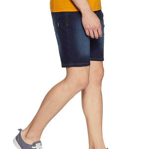 กางเกงขาสั้นผ้ายีนส์ขาสั้นสำหรับผู้ชายกางเกงเดนิมสีน้ำเงินเข้มพร้อมโลโก้ออกแบบได้ตามต้องการ - Product Image 3