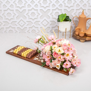 Bandeja de madera con incrustaciones de perla árabe, bandeja de exhibición de chocolate para regalos de Eid de Ramadán, venta al por mayor de fábrica - Product Image 6