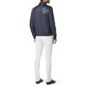 แจ็กเก็ตหนังสำหรับผู้ชายแขนยาวทำจากหนังมีลายพิมพ์โลโก้ตามสั่งสีกันน้ำ2025 - Product Image 3