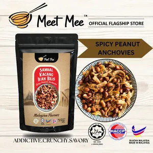 HALAL MEET MEE - Bocadillos Crujientes Picantes de Cacahuete y Anchoas con Sambal Kacang Ikan Bilis - Snack Frito de Semillas Duras - Product Image 4