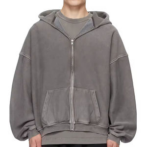 OEM Zip up Sudadera con capucha personalizada de gran tamaño 100% algodón de alta calidad Pullover Acid Wash Hombres Sudaderas con capucha Fabricación - Product Image 1