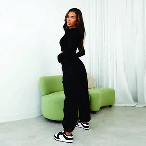 Pantalon cargo multi-poches en nylon respirant de haute qualité Pantalon baggy-jean taille haute décontracté pour femmes Street Wear Canvas - Product Image 6