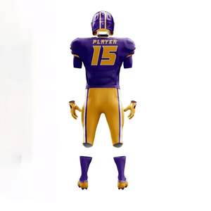 Conjuntos de ropa deportiva personalizables de fútbol americano dorado equipos bordados EE. UU. nueva llegada al por mayor corto transpirable secado rápido - Product Image 2