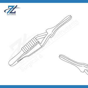 Dieffenbach Bulldog <b>Clamp</b> 45mm, Curved, Fine Serrated Jaws 2.5mm, Atraumatic Vascular Occlusion <b>Clamp</b>,Surgical Stainless Steel - Product Image 2