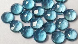 Topacio azul suizo natural Corte redondo 4mm Facetado-Topacio azul suizo suelto Corte Rosa redondo - Product Image 6