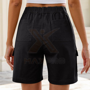 High Quality Sustainable Breathable Eco-Friendly Canvas Women Cargo Shorts with Mid Waist 100% Cotton New Arrival - Product Image 2