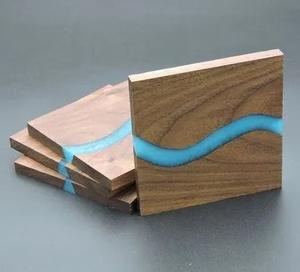 Posavasos de madera y resina de nuevo diseño para encimera pulida y vajilla hecha a mano Posavasos de calor de té de café de madera maciza de lujo - Product Image 5