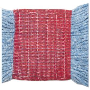 Tête de balai serpillère Boardwalk Super Loop de 5 pouces en coton et fibres synthétiques, grande taille, bleue, avec manche de nettoyage pour sols - Product Image 4