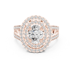 Bague ethnique pour femme en argent sterling plaqué or 18 carats avec pierres latérales cultivées en laboratoire - Product Image 2