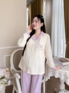 Best Choice Logotipo personalizado B726 Conjunto de ropa informal de maternidad Algodón suave Longitud larga Transpirable y no decolorado a granel - Product Image 4