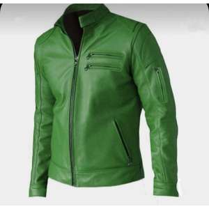 Blouson Racer en Cuir Véritable et Toile 100% Authentique, Imperméable, Coupe-Vent, Respirant, Col Mandarin, Fermeture Éclair, Coupe Droite – Vente en Gros - Product Image 2